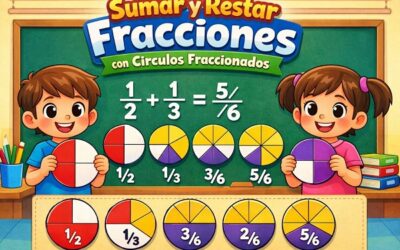 Enseñar a sumar fracciones usando círculos fraccionados