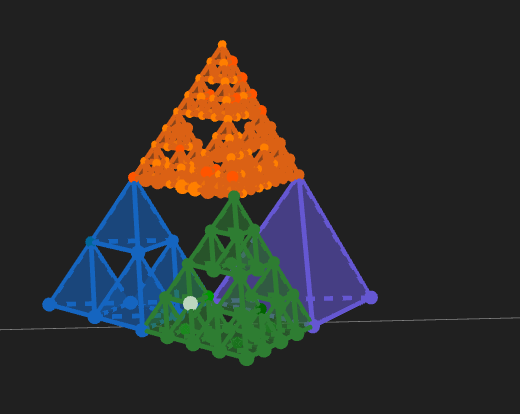 Tetraedro de Sierpinski con regla y compás